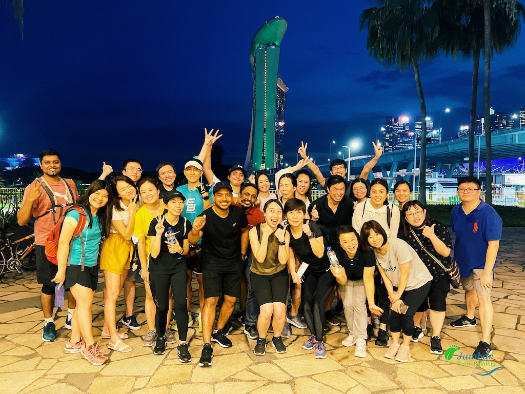 Photo from one of Jambar's team building events organised near Marina Bay Sands